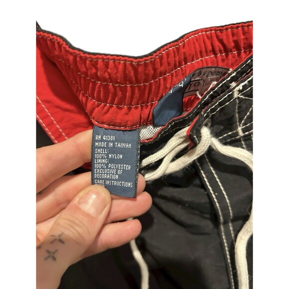 Vintage Polo Ralph Lauren Men’s Swim Trunks Black White Stitching Sz Xl 90s Y2K - Picture 4 of 7
